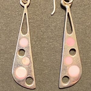 Sterling Silver and pink shell earrings
